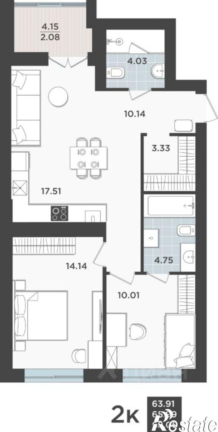 2-комн квартира в новом доме Арсенальная улица, 31 к3,  д. 31 к3