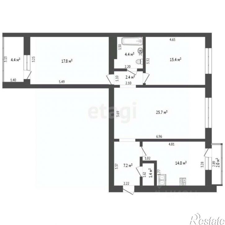 3-комн квартира ул Осенняя, 4,  д. 4