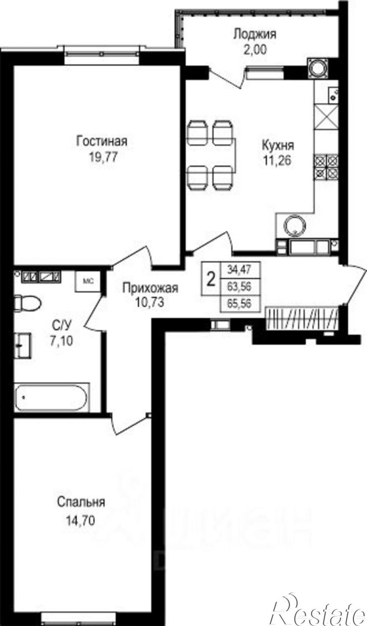 2-комн квартира в новом доме ул 3-го Белорусского фронта, 8,  д. 8