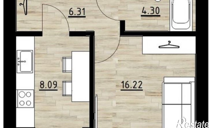 1-комн квартира ул Поселковая, 28,  д. 28