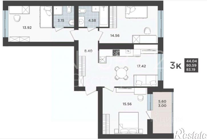 3-комн квартира ул Арсенальная, 38,  д. 38