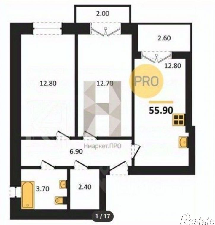 2-комн квартира улица Сержанта Мишина, 83 к2,  д. 83 к2
