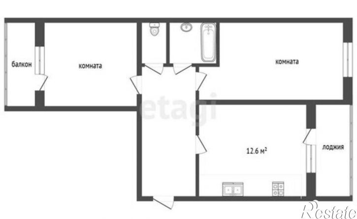 2-комн квартира Орудийная улица, 1А,  д. 1А