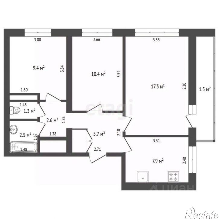 3-комн квартира улица Александра Невского, 133,  д. 133