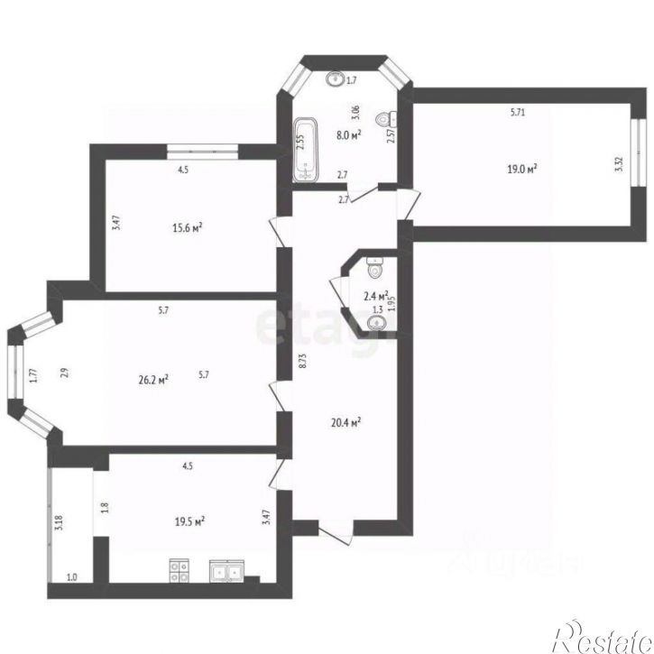 3-комн квартира улица Сержанта Колоскова, 8А,  д. 8А