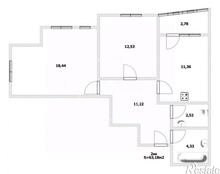 2-комн квартира ул Гайдара, 90,  д. 90