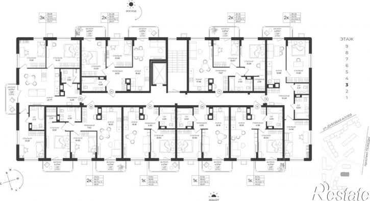 2-комн квартира в новом доме пр-кт Победы, 208Б,  д. 208Б