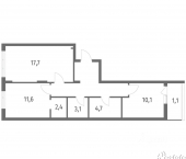 2-комн, 62 кв м, этаж 8/8 ул Псковская, 25