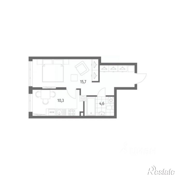 1-комн квартира в новом доме ул Псковская, 25,  д. 25