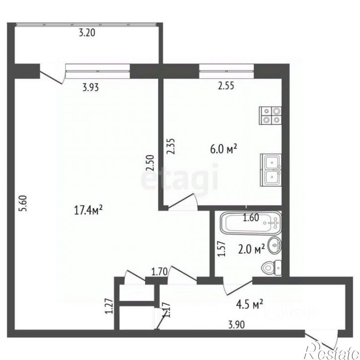 1-комн квартира ул Багратиона, 126,  д. 126