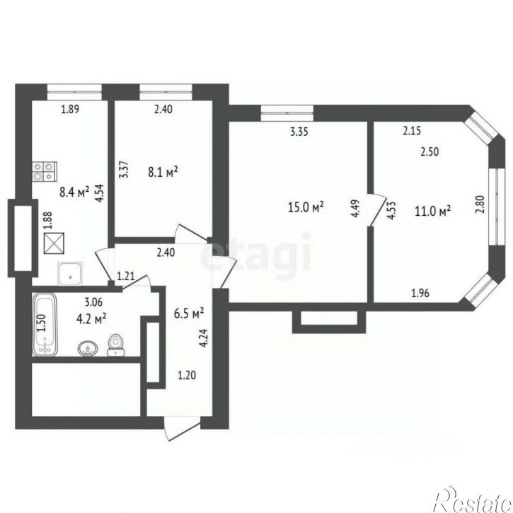 3-комн квартира ул Офицерская, 4,  д. 4