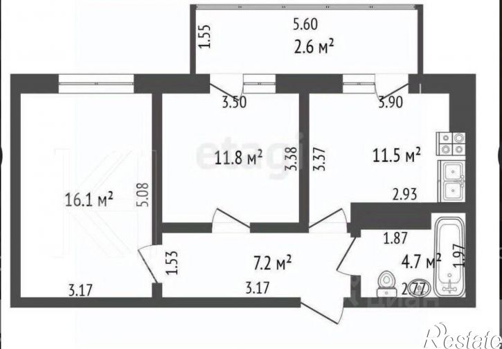 2-комн квартира Калининград г.