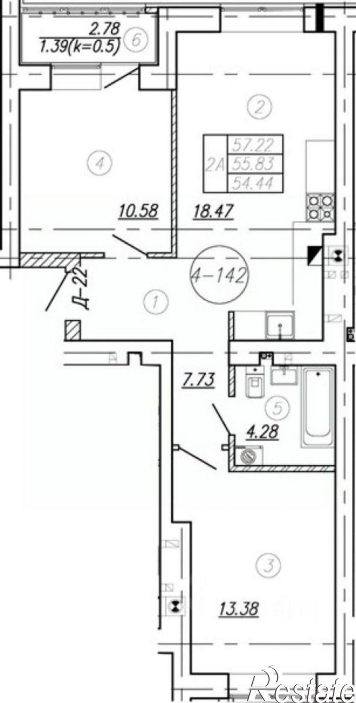 2-комн квартира в новом доме ул Понартская, 14,  д. 14