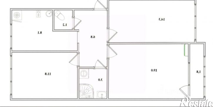 3-комн квартира ул Черняховского, 54,  д. 54