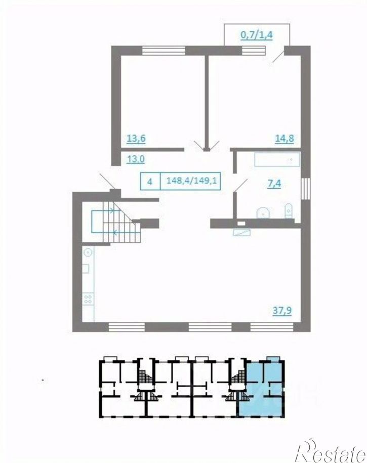 4-комн квартира в новом доме ул Генерала Раевского, 5,  д. 5