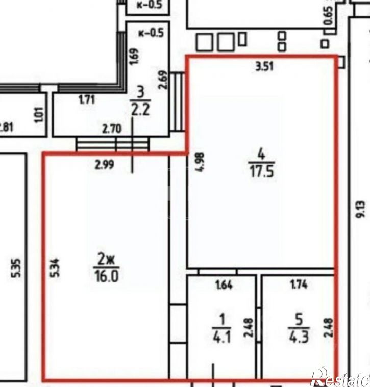 1-комн квартира ул Понартская, 14,  д. 14