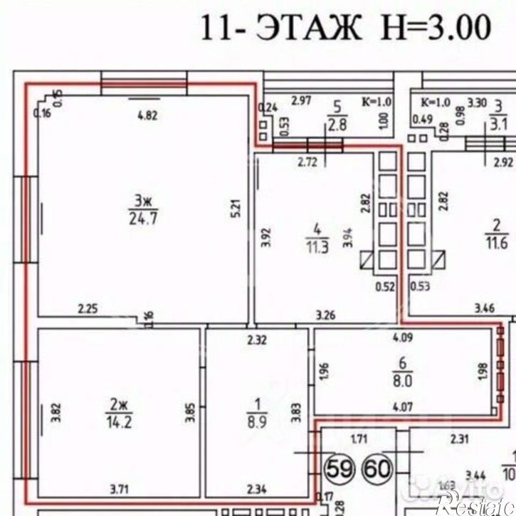 2-комн квартира ул Генерал-фельдмаршала Румянцева, 7,  д. 7