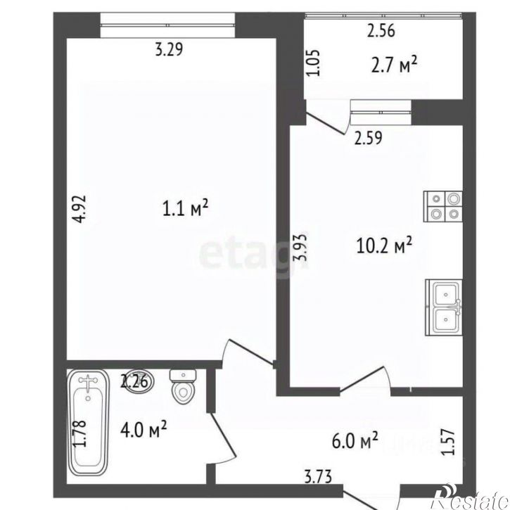 1-комн квартира ул Баженова, 13Б,  д. 13Б