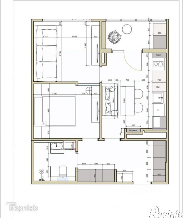 2-комн квартира ул Флотская, 9,  д. 9