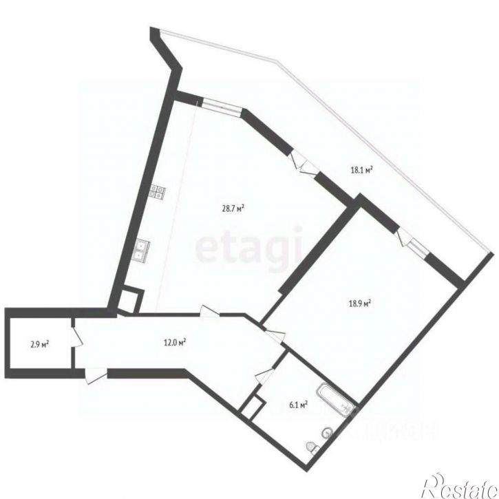 2-комн квартира ул Клиническая, 19,  д. 19