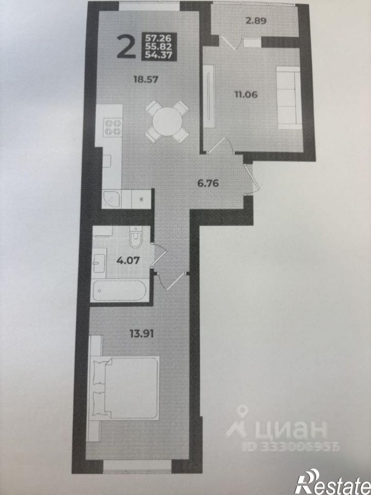 2-комн квартира Калининград, улица Героя России Катериничева