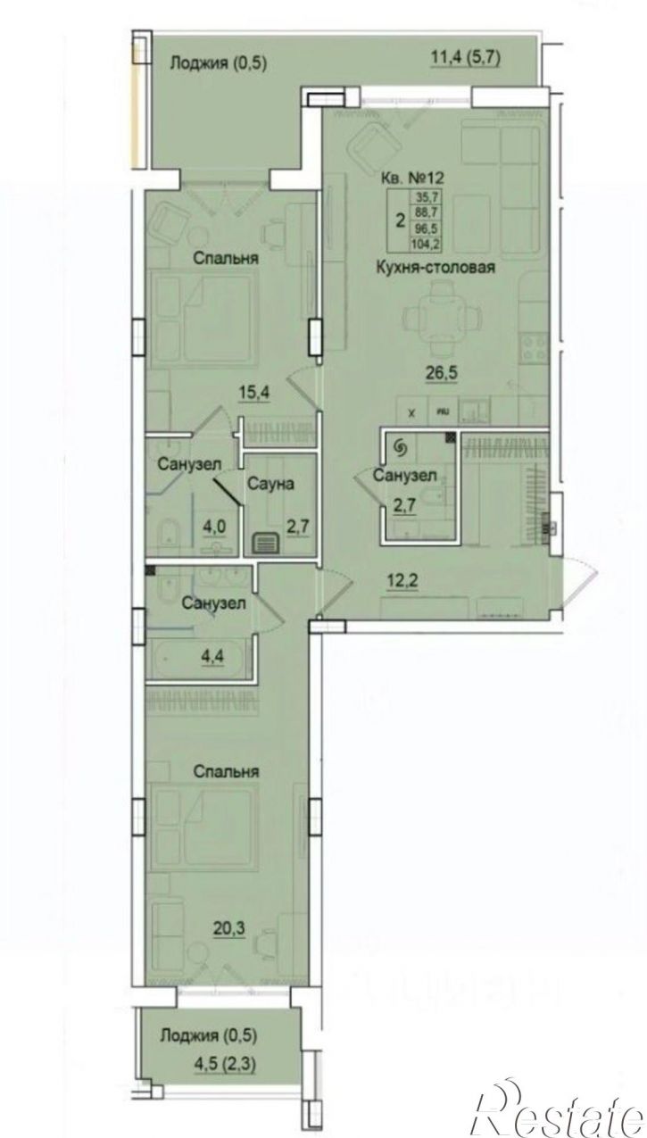 2-комн квартира ул Молодой гвардии, 34,  д. 34