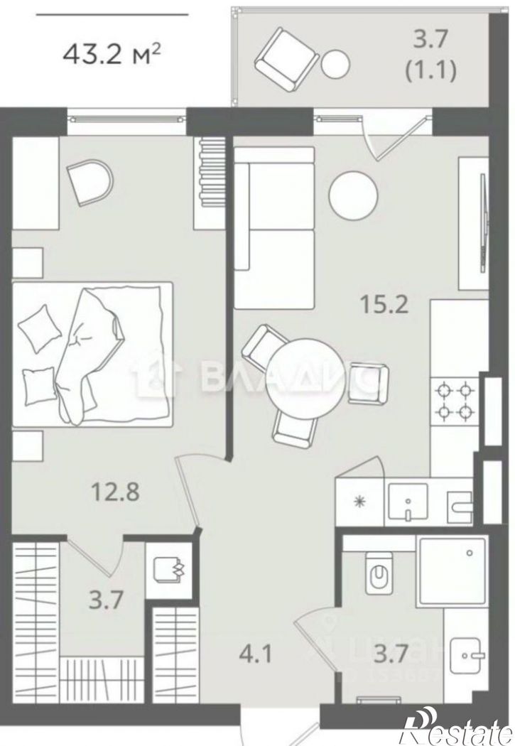 1-комн квартира ул Стекольная, 39,  д. 39