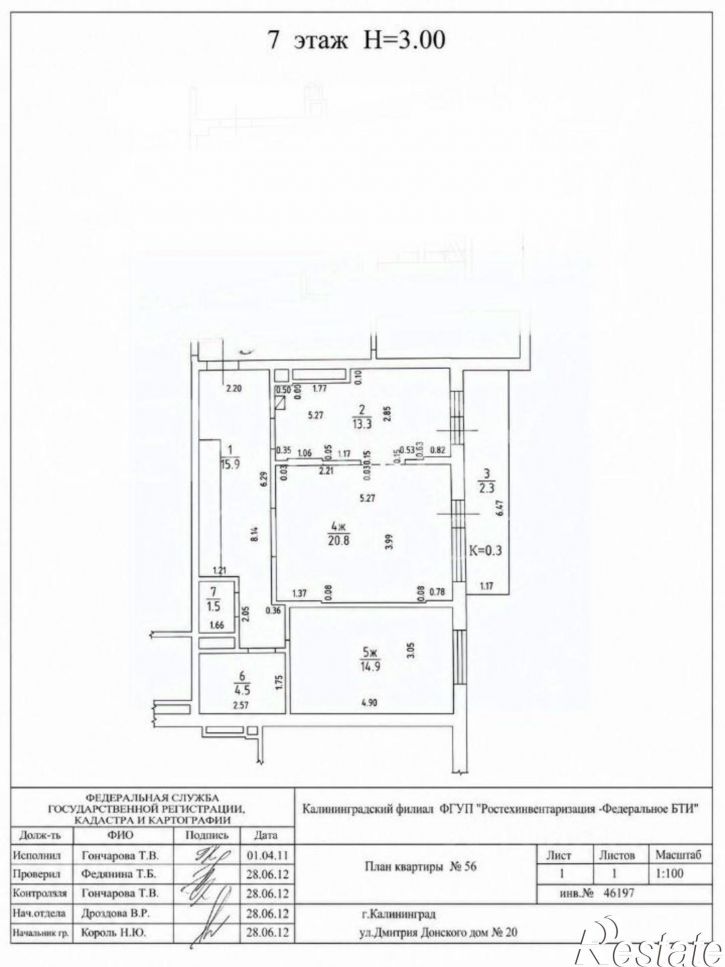 2-комн квартира ул Д.Донского, 20,  д. 20