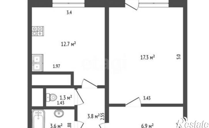1-комн квартира ул Осенняя, 10,  д. 10