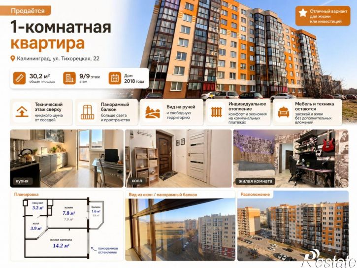 1-комн квартира ул Тихорецкая, 22,  д. 22