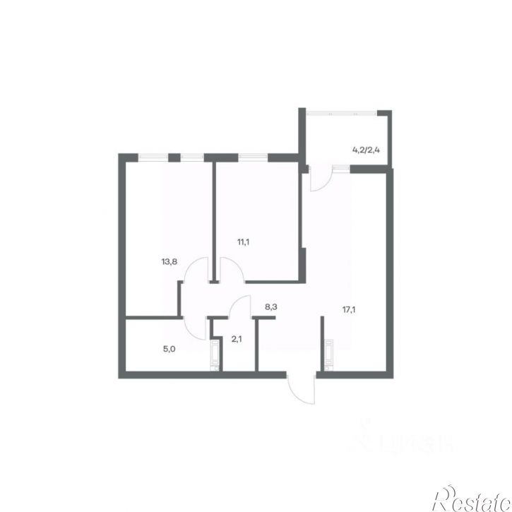2-комн квартира в новом доме ул Ю.Гагарина, 30,  д. 30