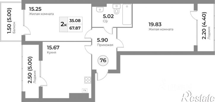 2-комн квартира в новом доме ул Портовая, 2,  д. 2