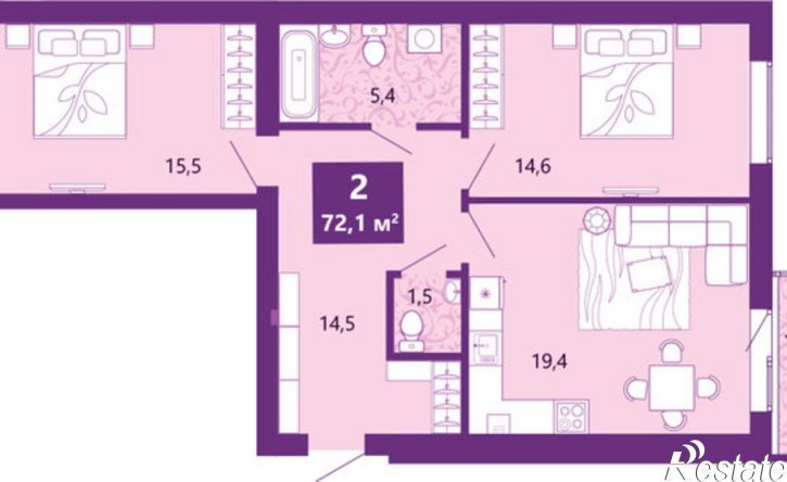 2-комн квартира ул Ключевая, 21А,  д. 21А