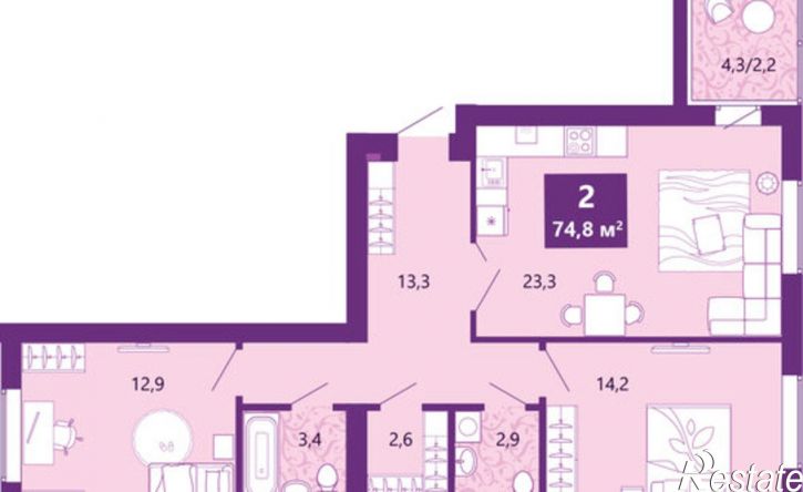 2-комн квартира Ключевая улица, 1 к5,  д. 1 к5