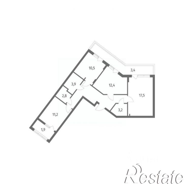 3-комн квартира в новом доме Псковская улица, 21,  д. 21