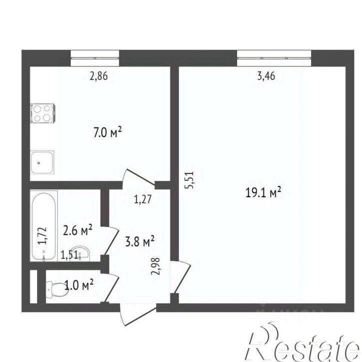 1-комн квартира переулок Радистов, 2,  д. 2