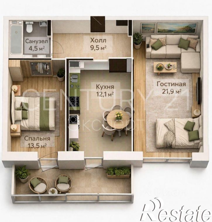 2-комн квартира улица Космонавта Леонова, 55 к3,  д. 55 к3
