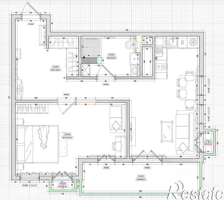 2-комн квартира проспект Калинина, 113А,  д. 113А