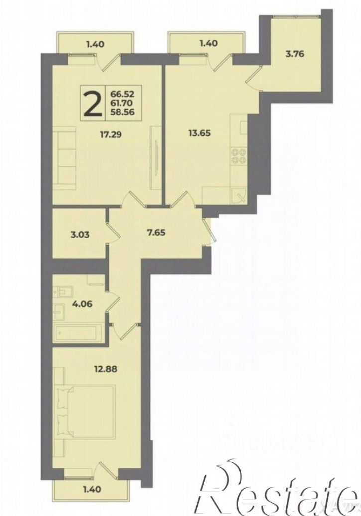 2-комн квартира улица Понартская, 13 к1,  д. 13 к1