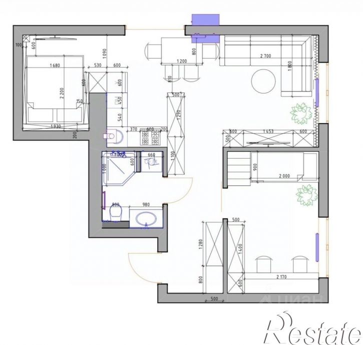 2-комн квартира Третьяковская улица, 5А,  д. 5А