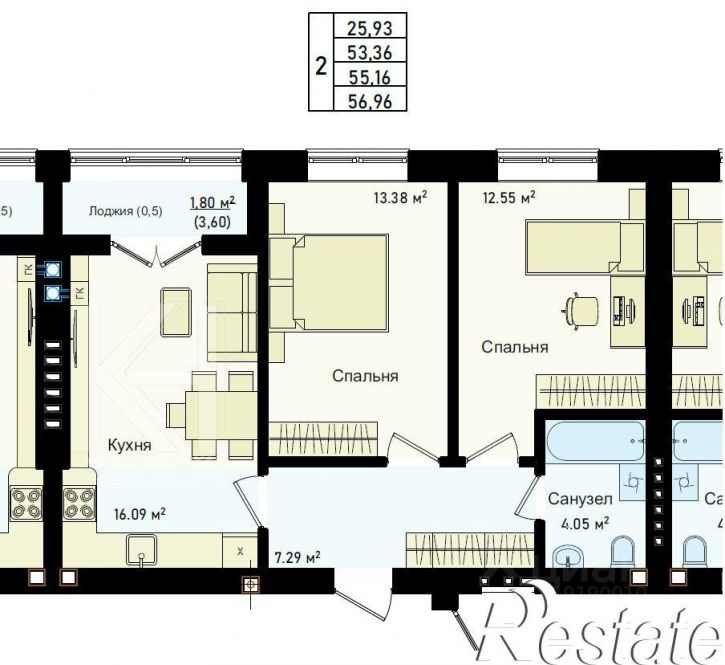 2-комн квартира улица Сержанта Мишина, 83 к2,  д. 83 к2