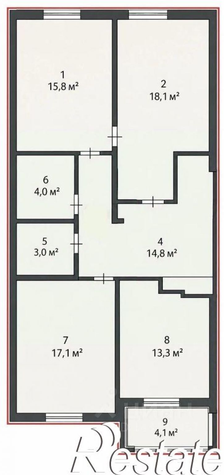 3-комн квартира Кипарисовая улица, 3,  д. 3