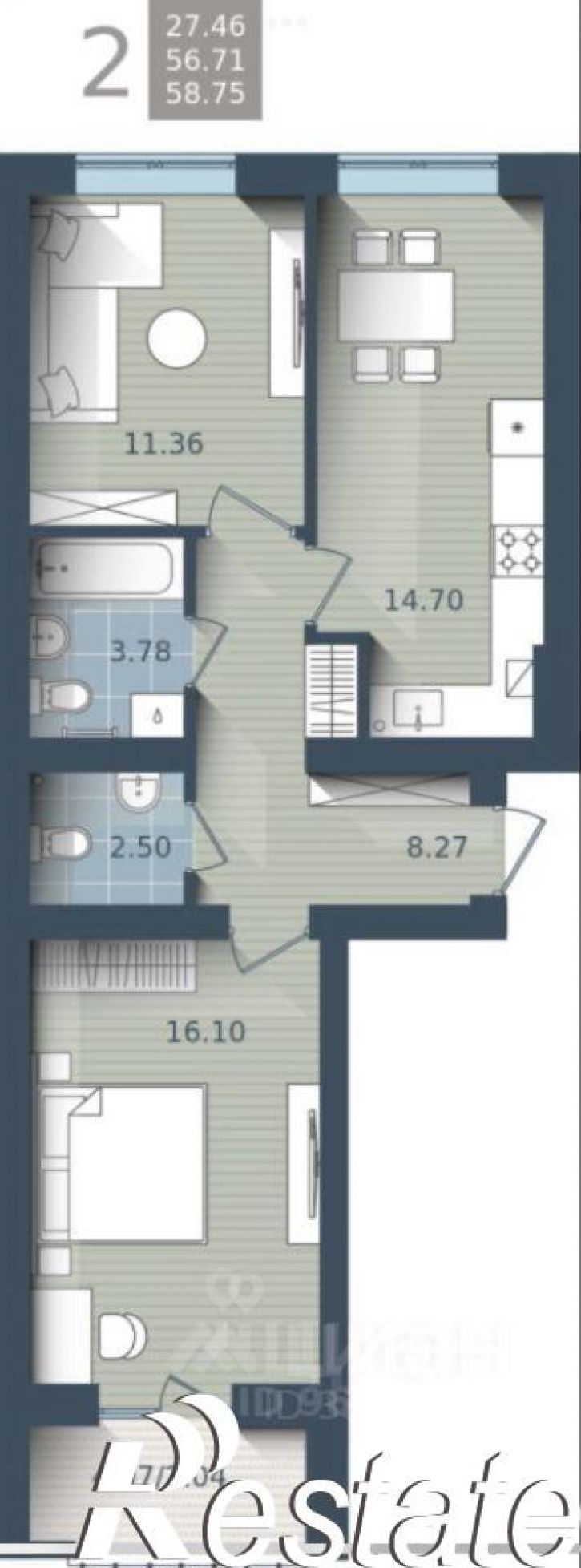 2-комн квартира улица Сержанта Мишина, 81 к1,  д. 81 к1