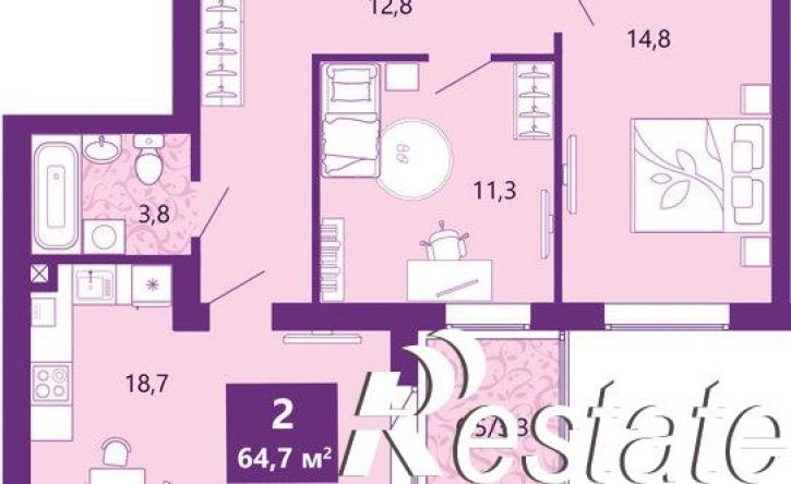 2-комн квартира Ключевая улица, 1 к5,  д. 1 к5