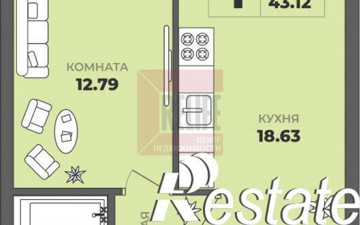 1-комн квартира в новом доме Интернациональная улица, 18,  д. 18