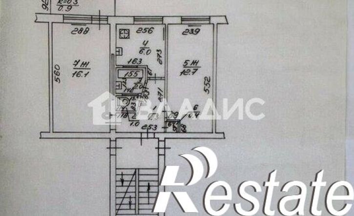 2-комн квартира улица Островского, 12,  д. 12